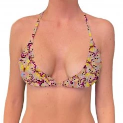 Brittany Allen SWIMWEAR Pink Butterfly String Bikini Top