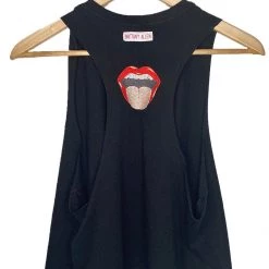 Shop Brittany Allen TEES "Tongue's Out" Embroidered Cropped Tank