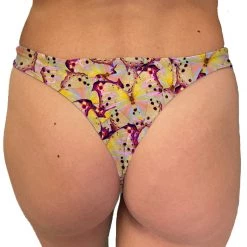 Brittany Allen Pink Butterfly Thong Swim Bottom SWIMWEAR