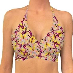 Brittany Allen SWIMWEAR Pink Butterfly Wrap Swim Top