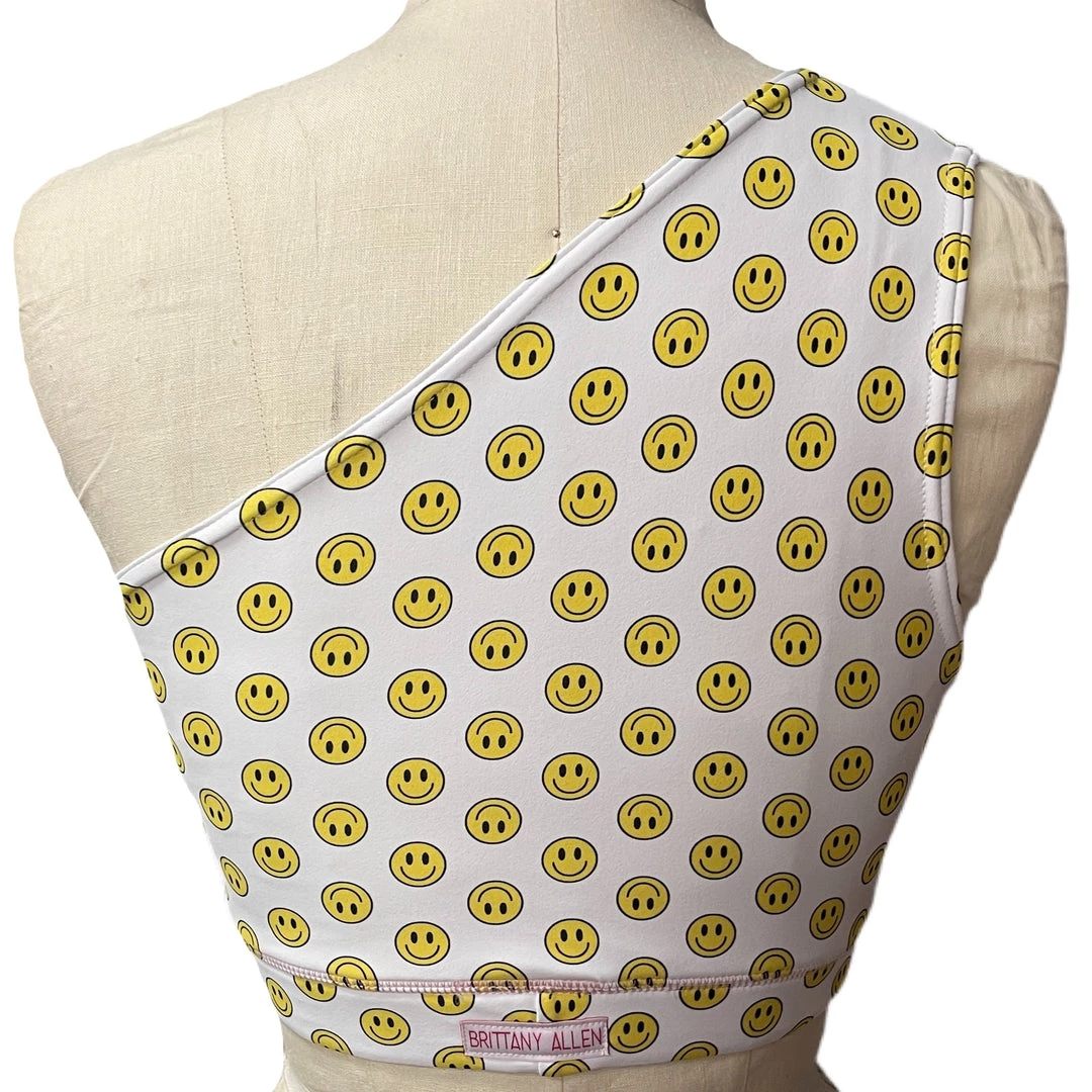 Brittany Allen Be Happy One Shoulder Sports Bra BRAS 2 Brittany Allen Be Happy One Shoulder Sports Bra BRAS