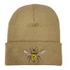 Shop Brittany Allen ACCESSORIES + TOTES Taupe Bee Embroidered Beanie