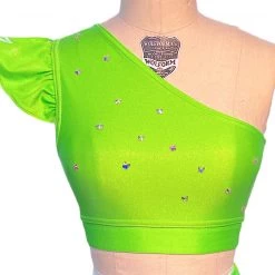 Brittany Allen Neon Green Crystal Flutter Bra BRAS