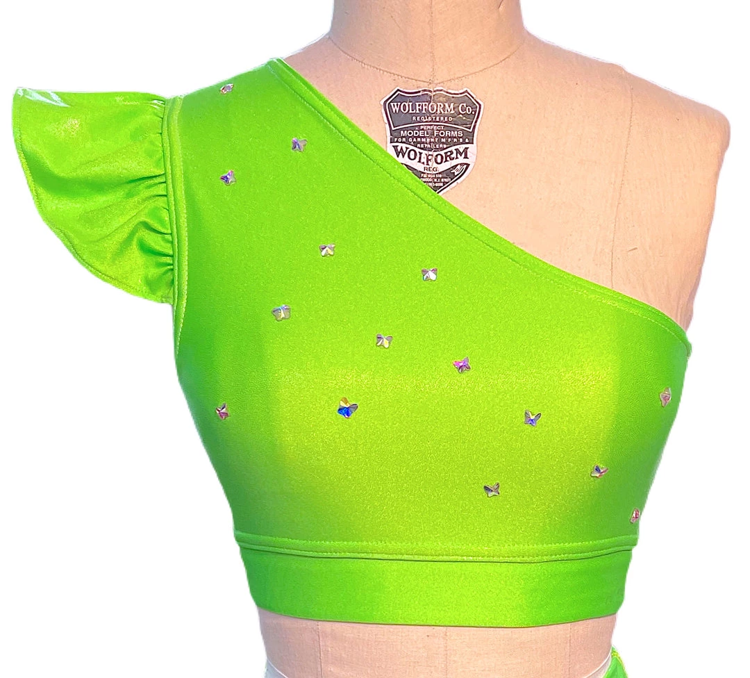 Brittany Allen Neon Green Crystal Flutter Bra BRAS 1 Brittany Allen Neon Green Crystal Flutter Bra BRAS