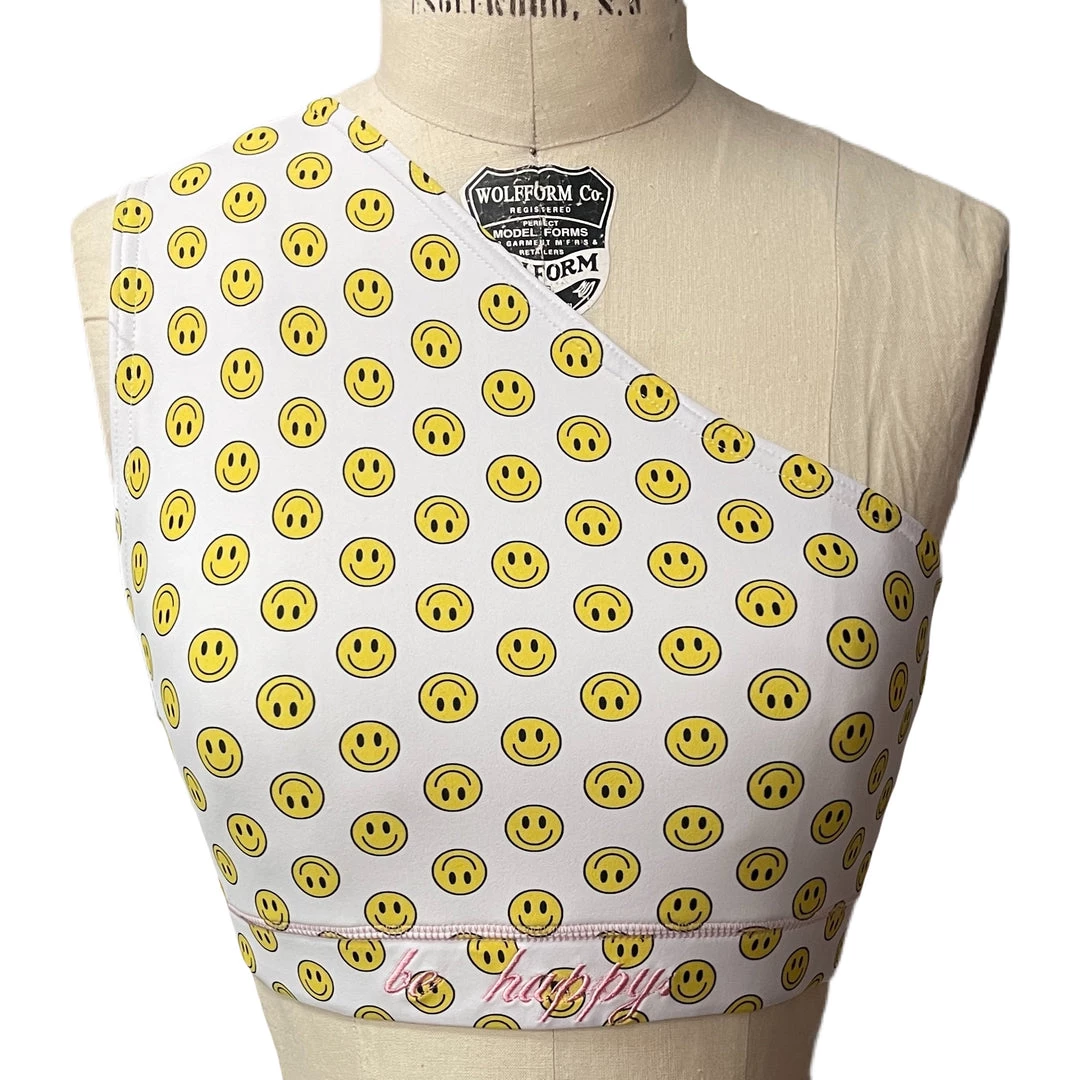 Brittany Allen Be Happy One Shoulder Sports Bra BRAS 1 Brittany Allen Be Happy One Shoulder Sports Bra BRAS