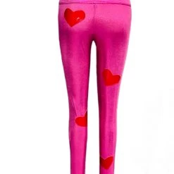Brittany Allen Metallic Spandex + Latex Hearts Leggings