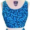 Brittany Allen BRAS Blue Butterfly Scoop Neck Sports Bra