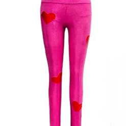 Brittany Allen Metallic Spandex + Latex Hearts Leggings