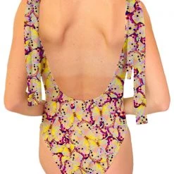 Brittany Allen Pink Butterfly One Piece Swimsuit