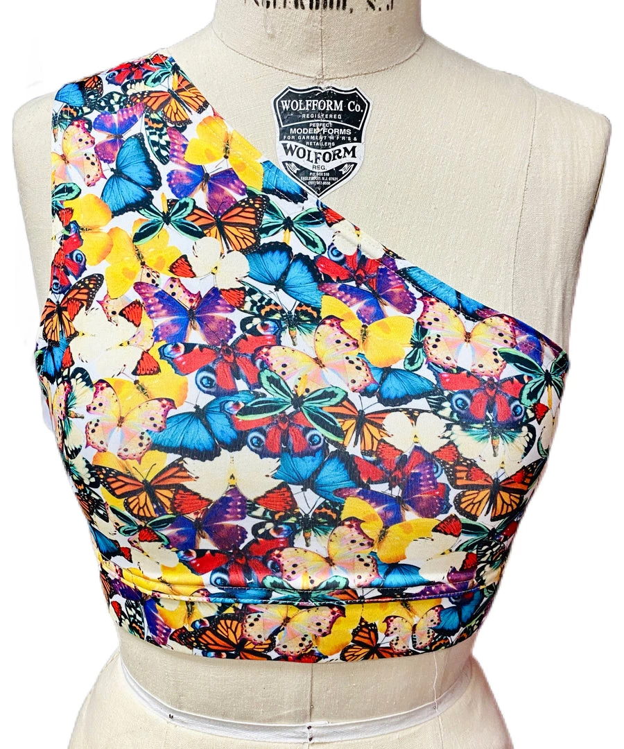 Brittany Allen BRAS Multi-Butterfly Shoulder Sports Bra 1 Brittany Allen BRAS Multi-Butterfly Shoulder Sports Bra