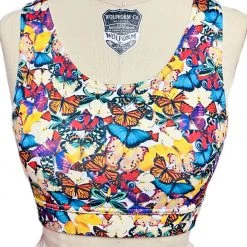 Brittany Allen BRAS Multi-Butterfly Scoop Neck Sports Bra