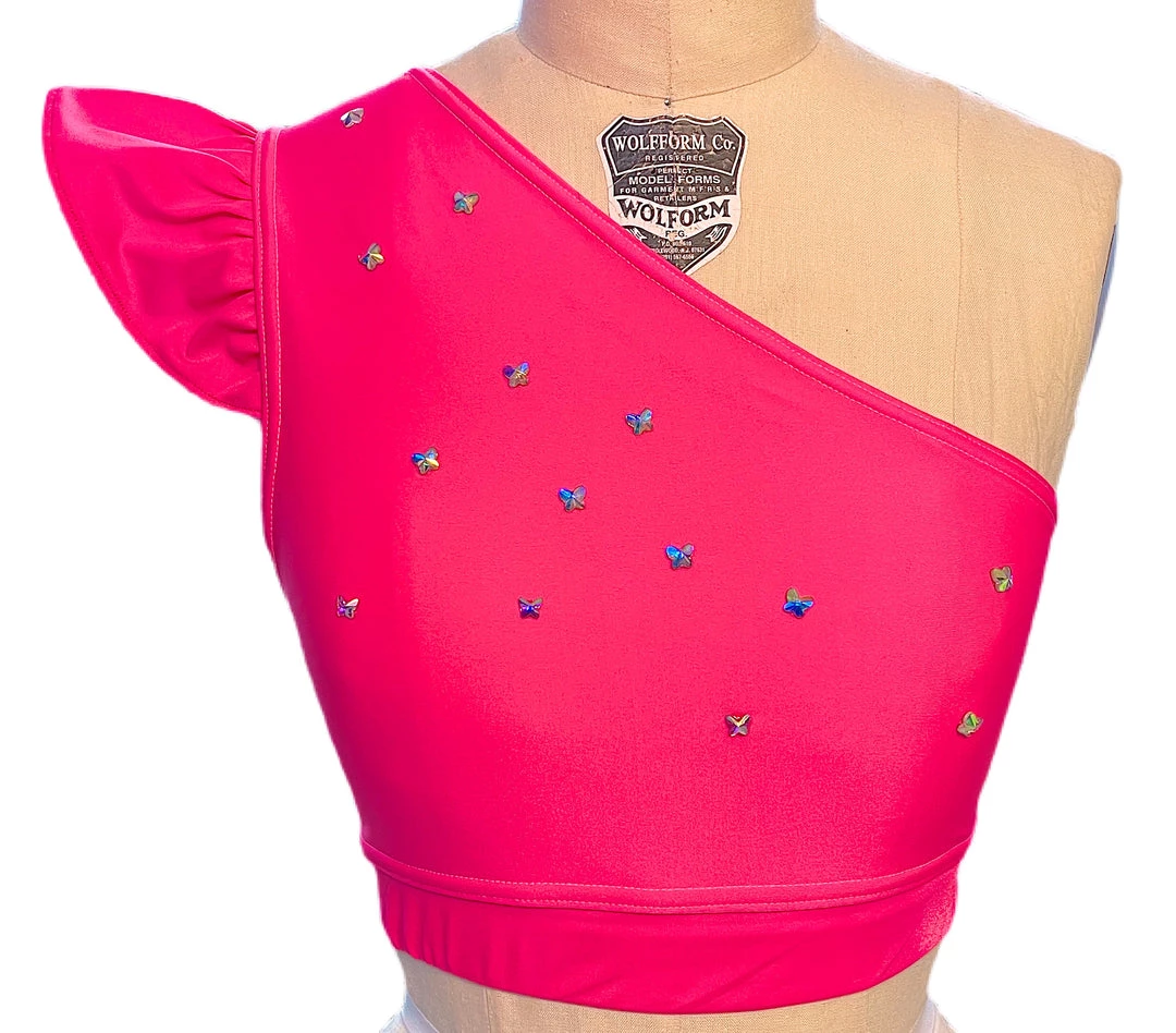 Brittany Allen Neon Pink Crystal Flutter Bra BRAS 1 Brittany Allen Neon Pink Crystal Flutter Bra BRAS