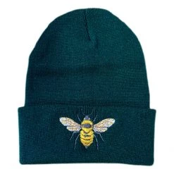 Shop Brittany Allen Bee Embroidered Beanie ACCESSORIES + TOTES
