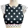 Brittany Allen BRAS Polka Dot Ruffle Crew Neck Sports Bra