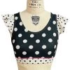 Brittany Allen BRAS Polka Dot Ruffle Scoop Neck Sports Bra