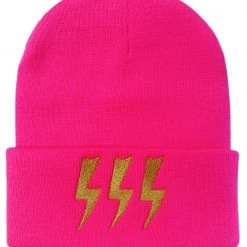 Shop Brittany Allen Lightning Bolts Embroidered Beanie
