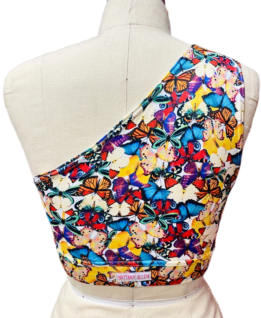 Brittany Allen BRAS Multi-Butterfly Shoulder Sports Bra 2 Brittany Allen BRAS Multi-Butterfly Shoulder Sports Bra