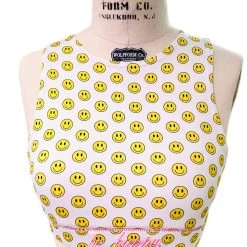 Brittany Allen Be Happy Crew Neck Sports Bra
