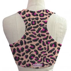 Brittany Allen Pink Leopard Crew Neck Sports Bra BRAS
