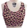Brittany Allen Pink Leopard Scoop Neck Sports Bra